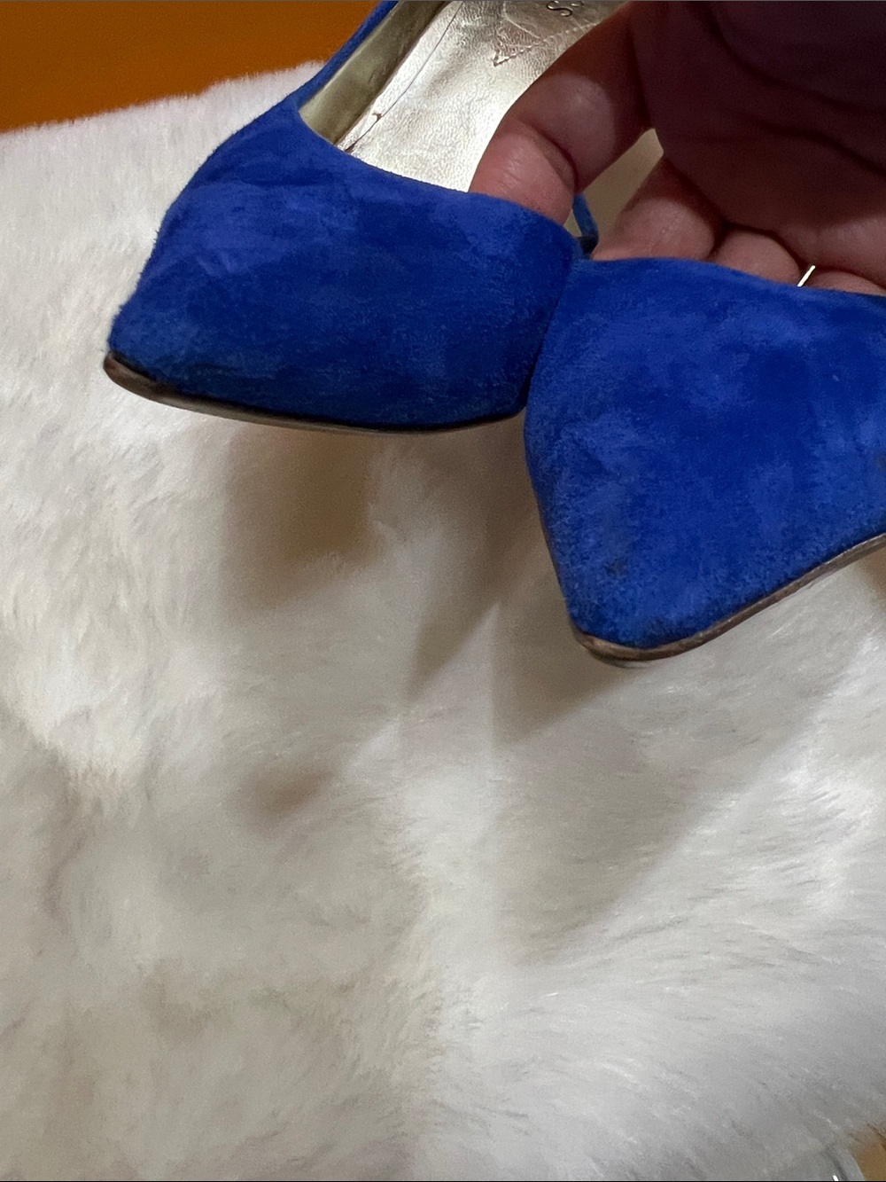 Guess by Marciano Genuine Suede GWCarrie Pointed Toe Cobalt Blue Pumps Heels 7.5 - Picture 11 of 12